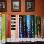 Shelf of new books