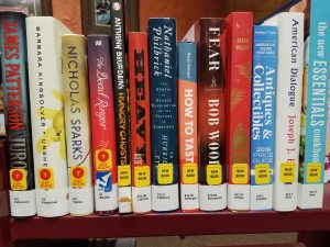 Shelf of new books