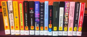 Shelf of new books