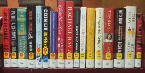 Shelf of new books