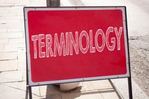 Sign that says terminology