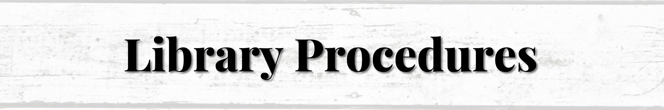 Procedures Library Procedures